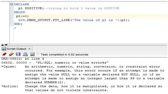 POSITIVE type cannot store 0